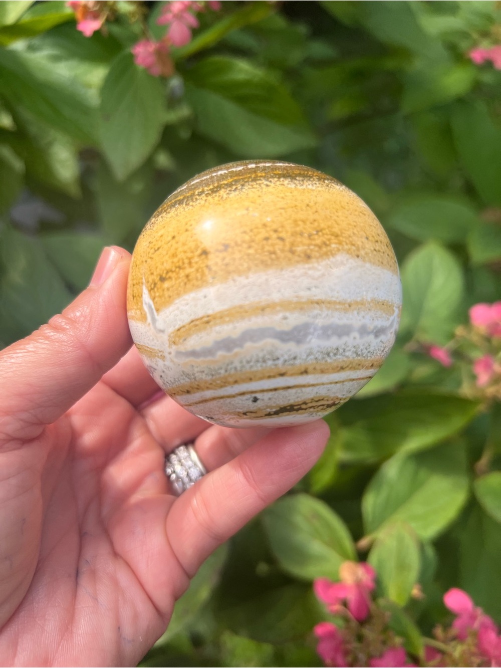 Marine (2) Jasper sphere ~ crystal